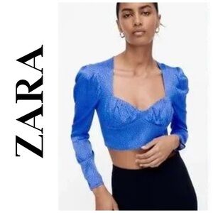 Zara Blue Crop Top